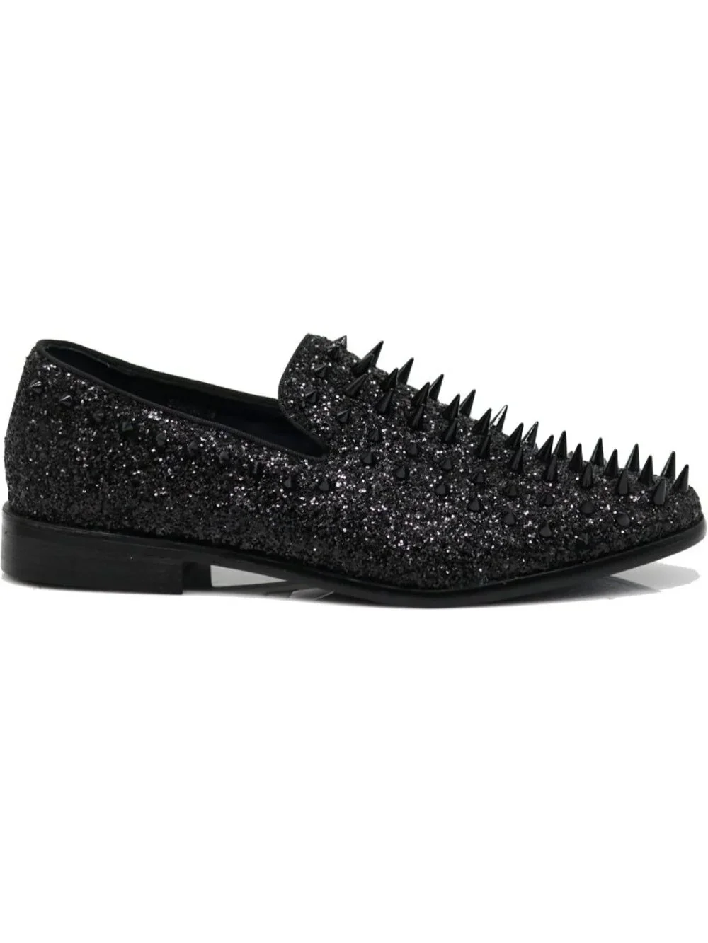Enzo Romeo Men's Black Rubber Sole Vintage Loafers Slip On Classic Tuxedo Shoes